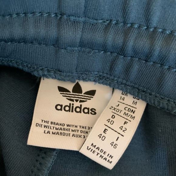Adidas three stripes blue track pants women’s US size Medium - Picture 2 of 9
